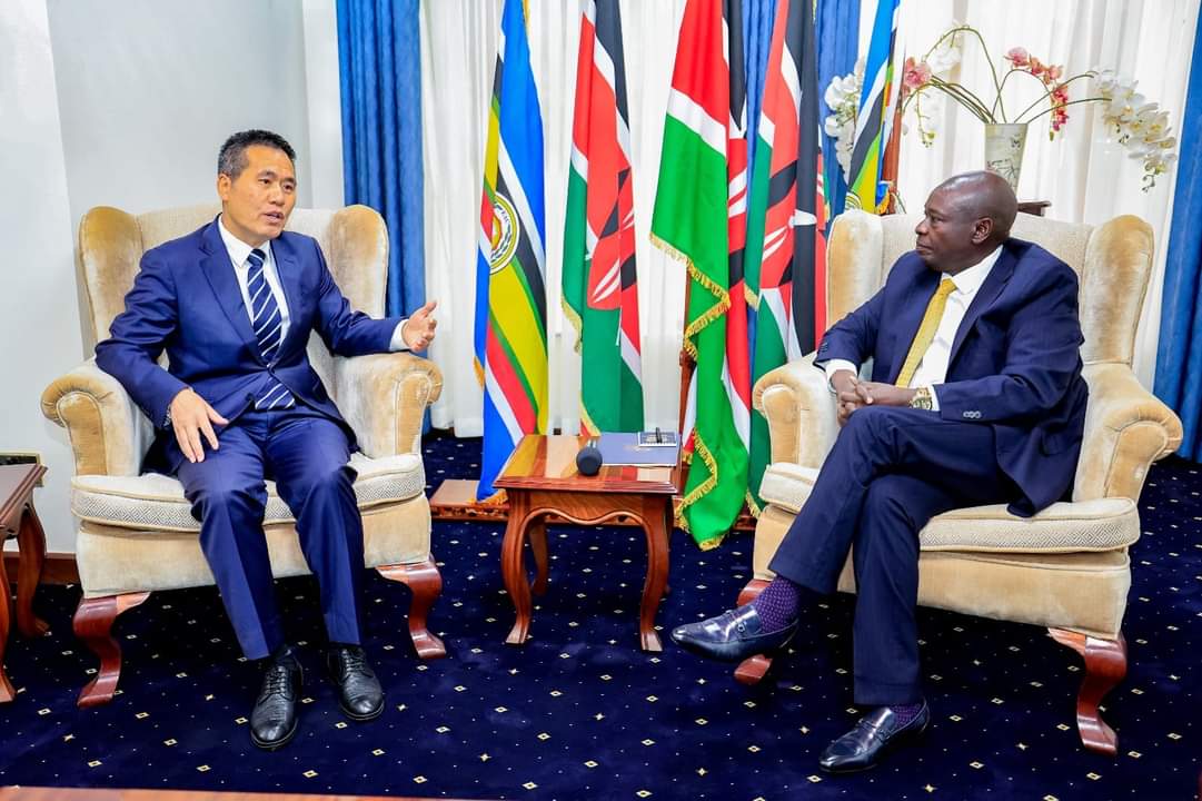 File image of Deputy President Rigathi Gachagua and Ambassador Zhou Pingjian.